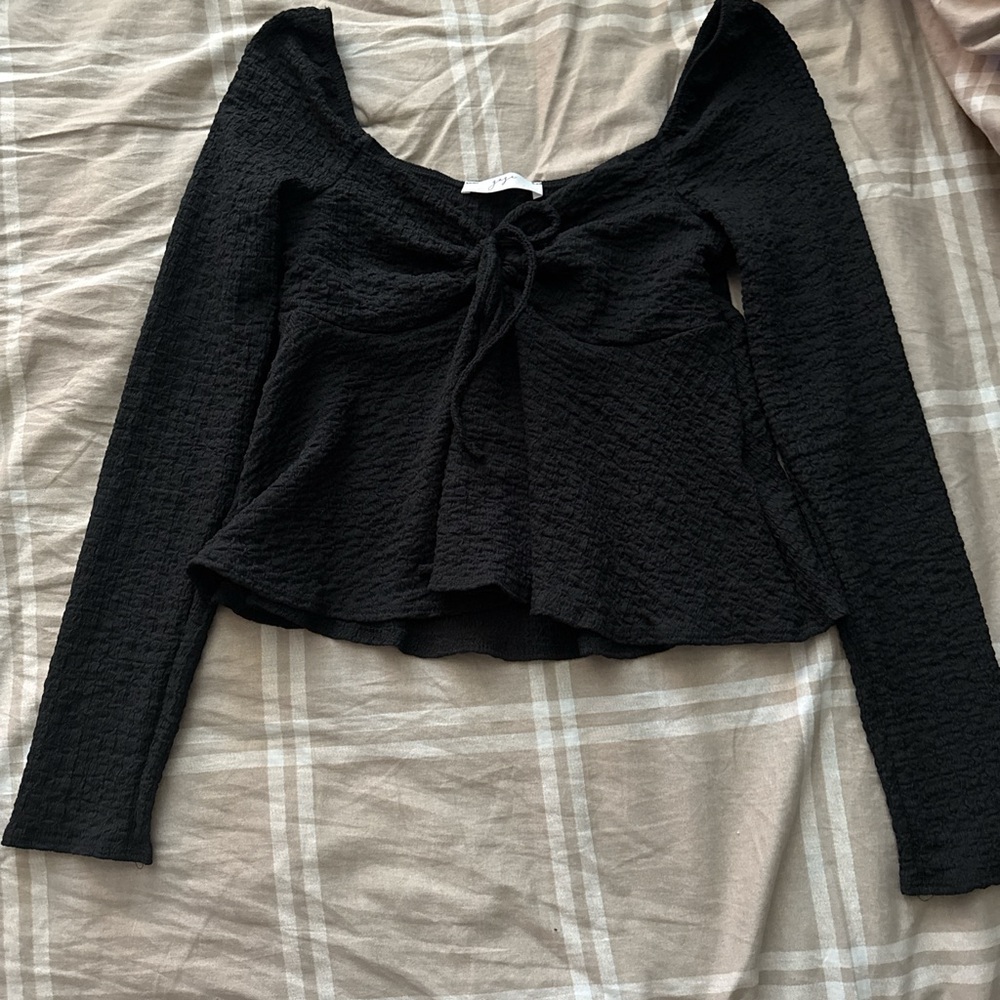 Gaze Black Textured Women's Blouse